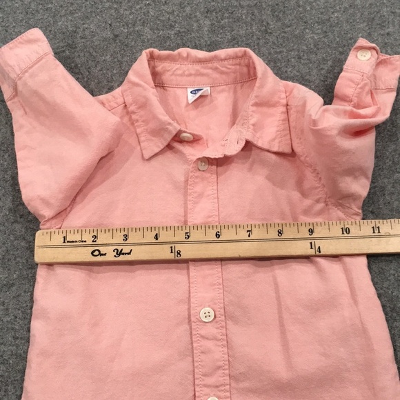 Old Navy Baby Boy Sz 6-12M Salmon Chambray Button Shirt 100% Cotton - Picture 7 of 10